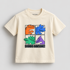 4 Dino | Kids Oversized T-shirt | Ivory
