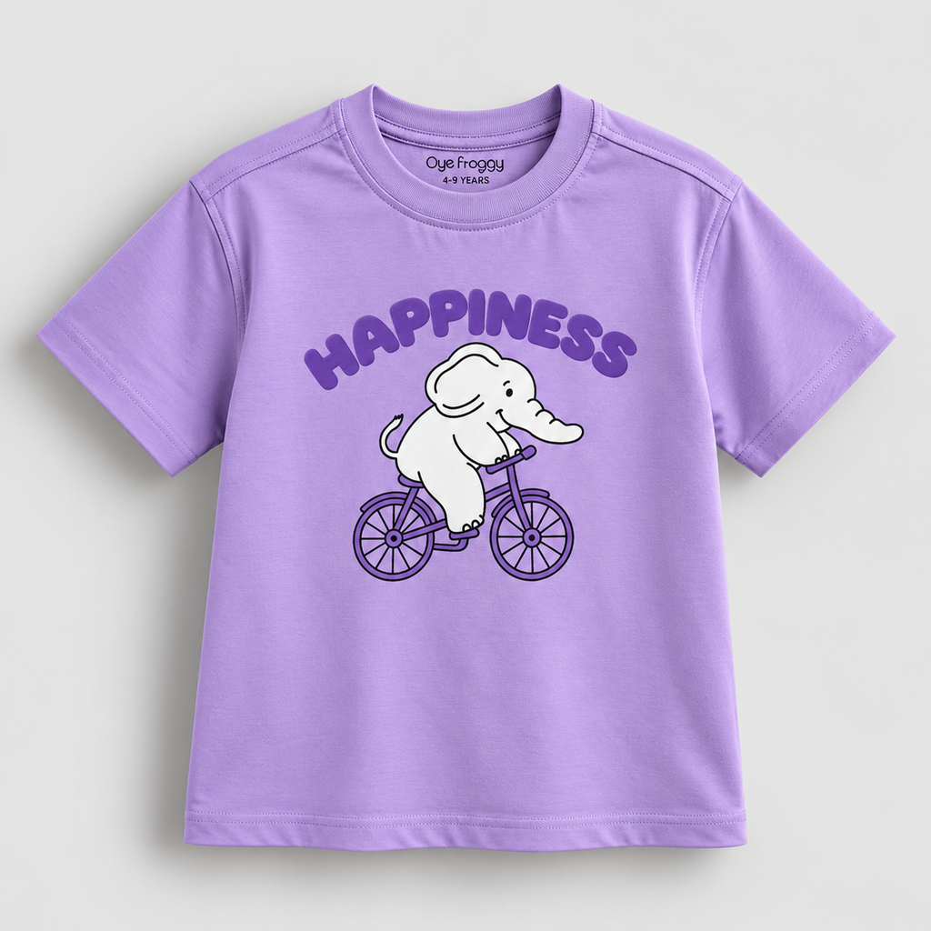 Happiness | Kids Oversized T-shirt | Lavender
