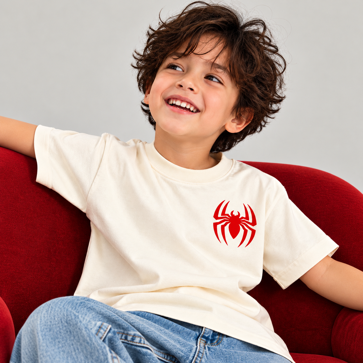 Spider | Kids Oversized T-shirt | Ivory