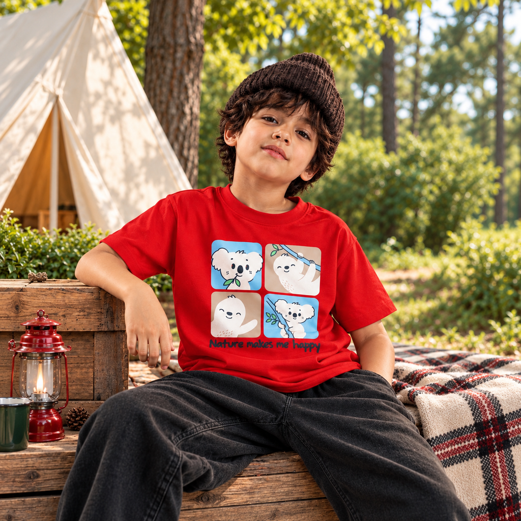 Kola | Kids Oversized T-shirt | Red