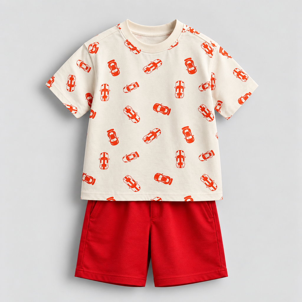 Car AOP | Oversized fit | Co-ord sets | Ivory
