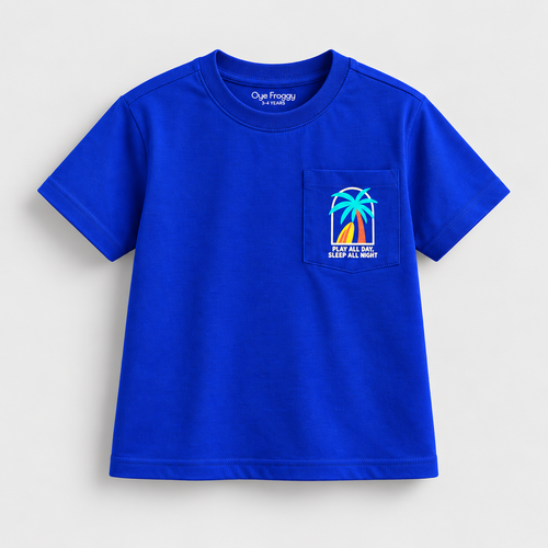 Beach | Kids Oversized T-shirt | Blue